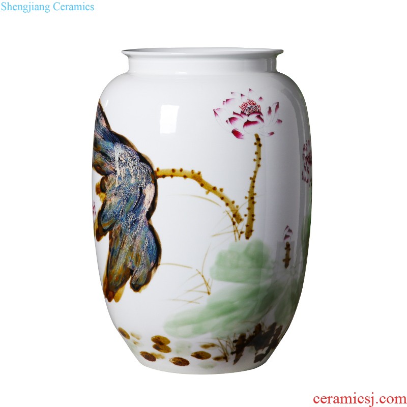 Jingdezhen ceramics ruby red vase flower arranging place new sitting room adornment cabinet decoration of Chinese style household porcelain