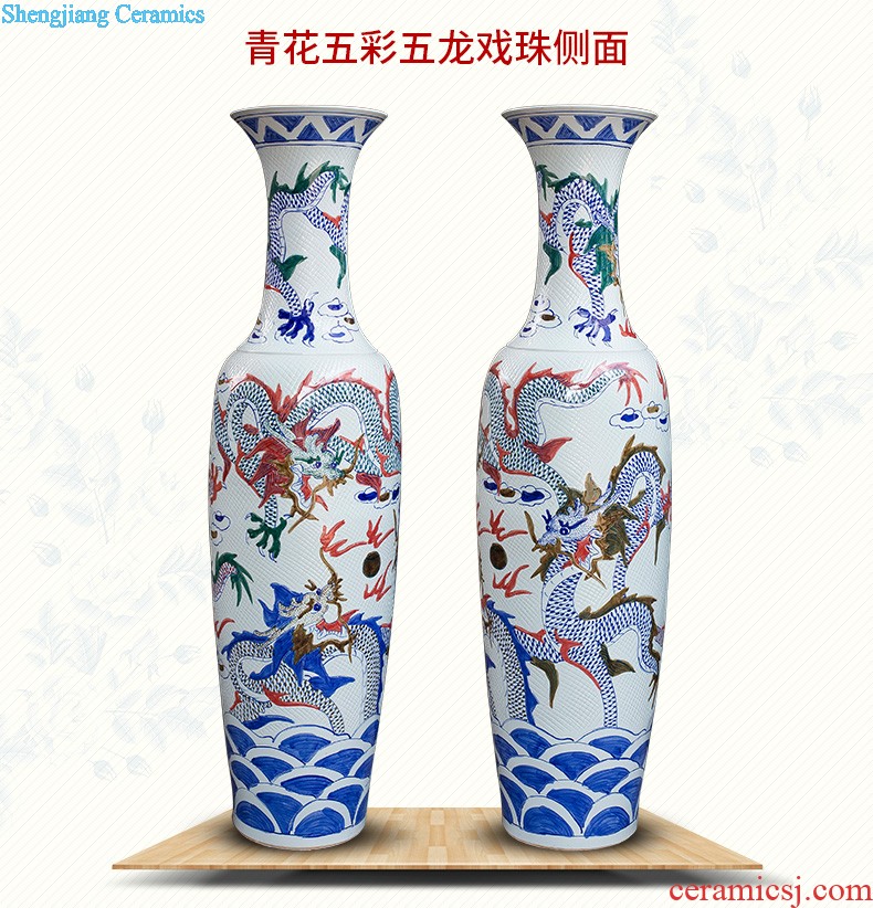 Jingdezhen ceramics vase pomegranate flower arranging machine of Chinese style household to decorate the living room TV ark handicraft furnishing articles