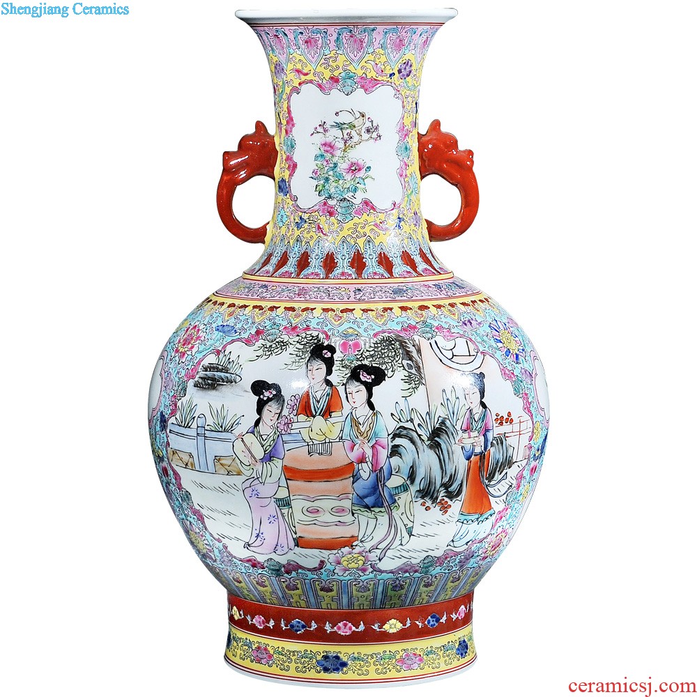 Jingdezhen ceramics vase Antique landscape tree of blue and white porcelain vases, flower receptacle household decorative arts and crafts