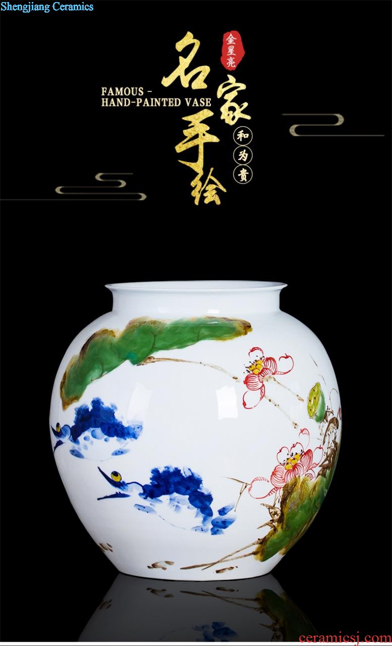 Jingdezhen ceramics European golden large vases, contemporary and contracted sitting room adornment is placed villa hc - 078