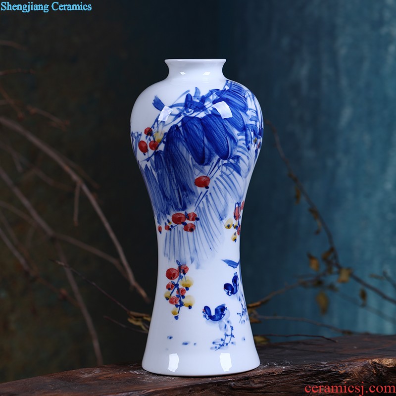 Jingdezhen ceramics Antique landscape of blue and white porcelain vases, flower receptacle The modern home decoration crafts are sitting room