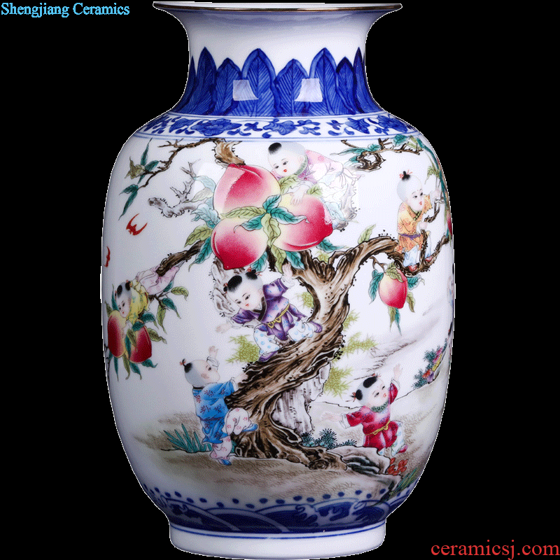 Jingdezhen ceramics hand-painted scenery mei bottle vases, flower arranging Chinese style household crafts living room TV cabinet furnishing articles