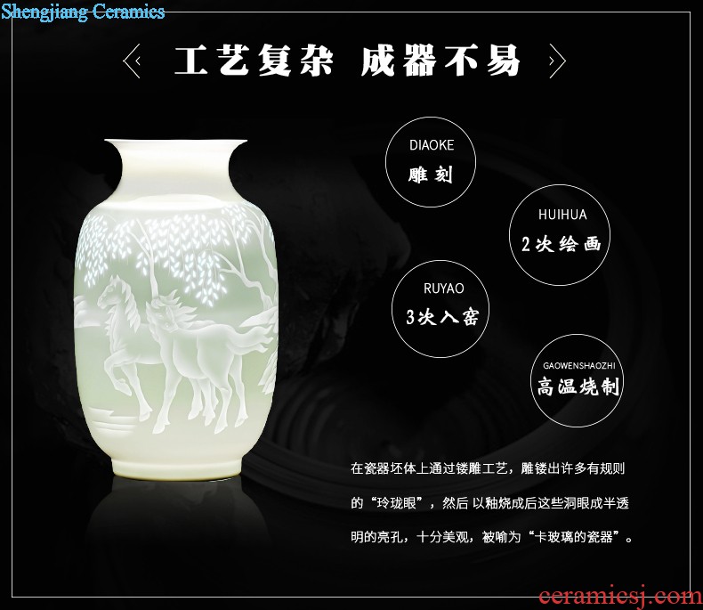 Chinese classical jingdezhen ceramics antique vase imitation qianlong pastel ground adornment is placed large living room