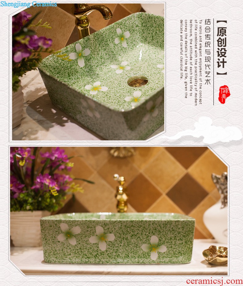 M the basin ceramic toilet lavabo that defend bath lavatory art on stage Hand-painted gold flower