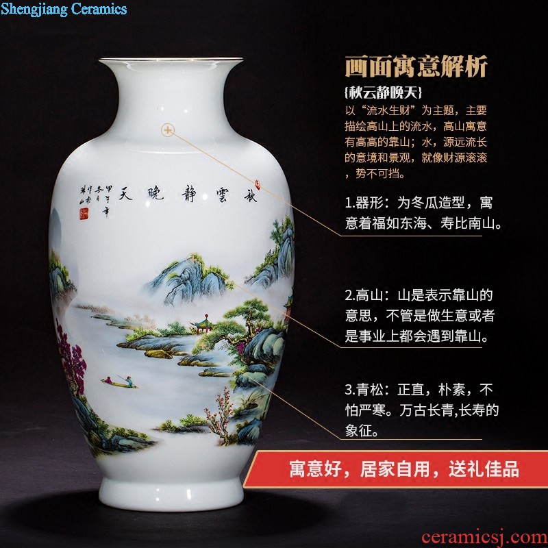 Jingdezhen ceramics vase landscape painting of flowers and flower arrangement sitting room place mesa home TV ark adornment ornament