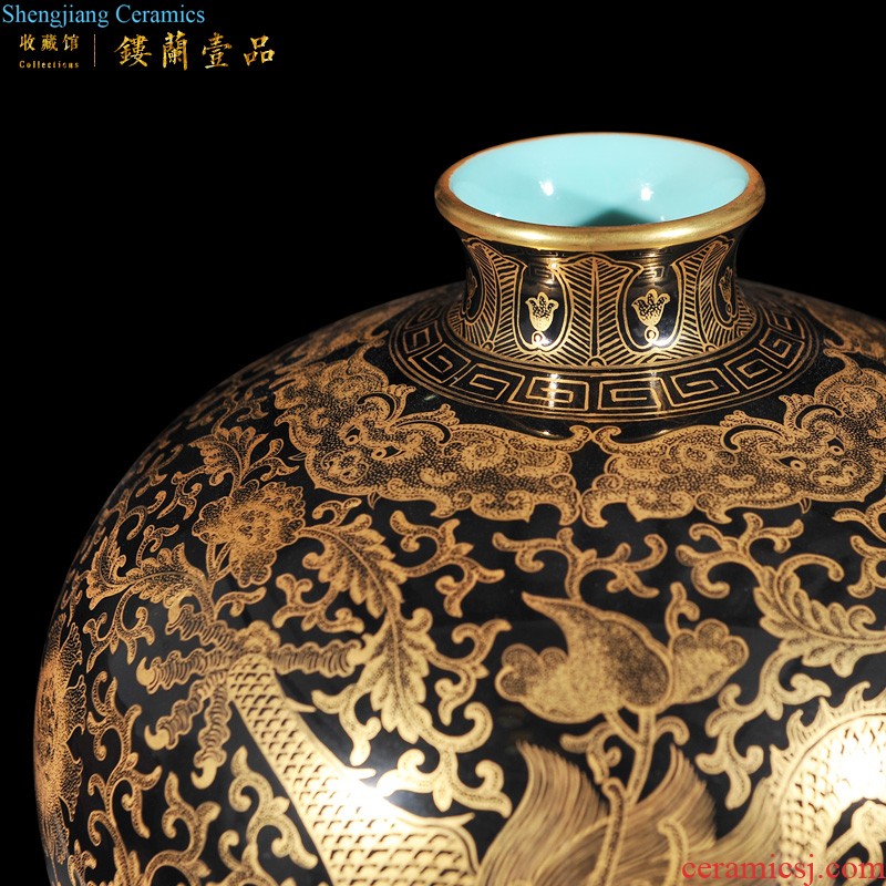 Jingdezhen imperial kiln chinaware imitation of yong zheng famille rose golden pheasant peony grains general tank sitting room collect adornment furnishing articles