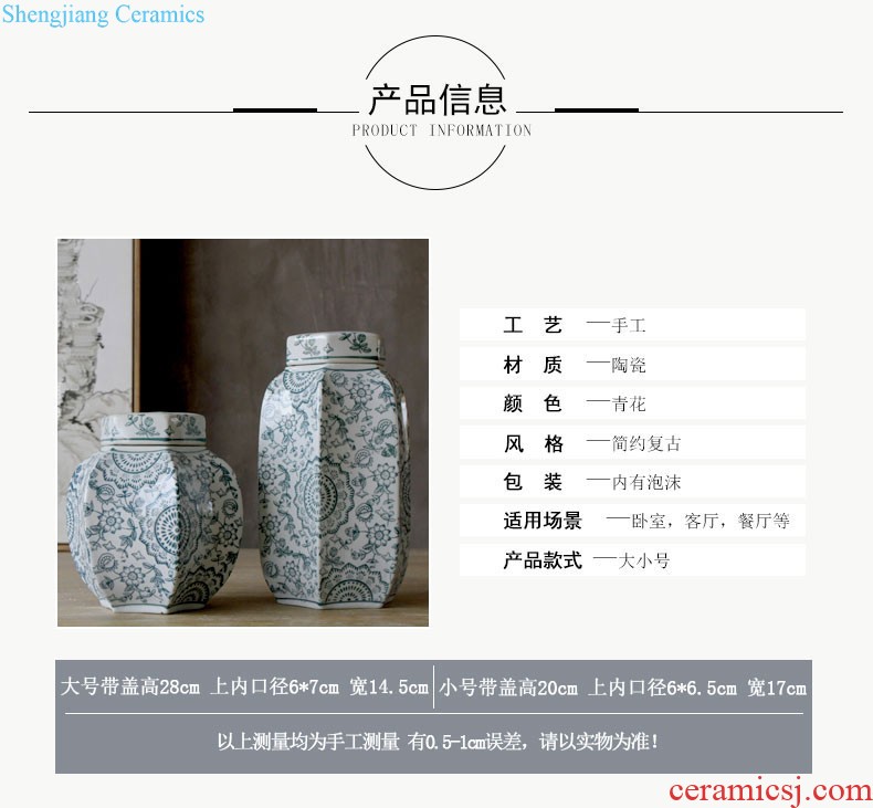 Rain tong home | jingdezhen ceramics european-style six edge ceramic pot home sitting room porch home furnishing articles