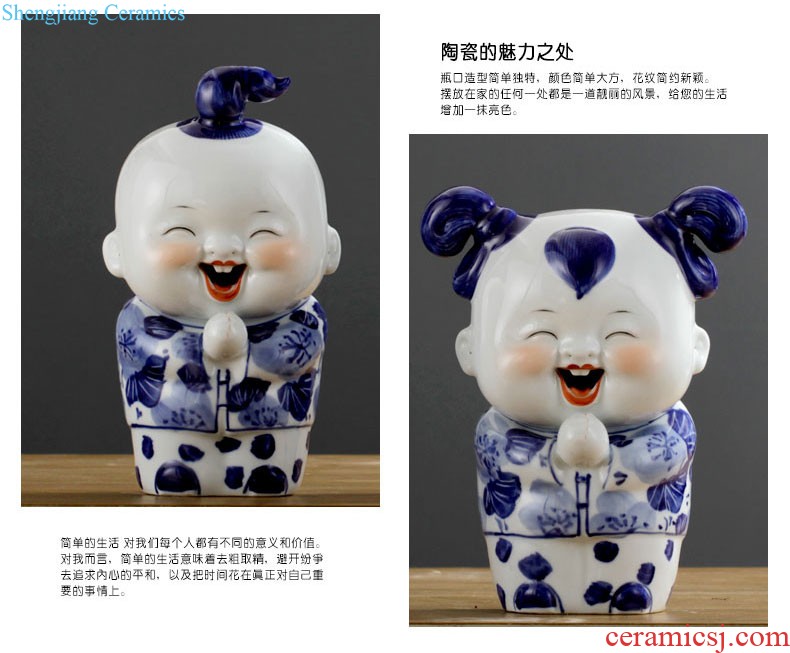 Rain tong home | jingdezhen ceramics Hand painted blue and white porcelain/painted the sitting room is lovely monkeys porcelain decorative furnishing articles