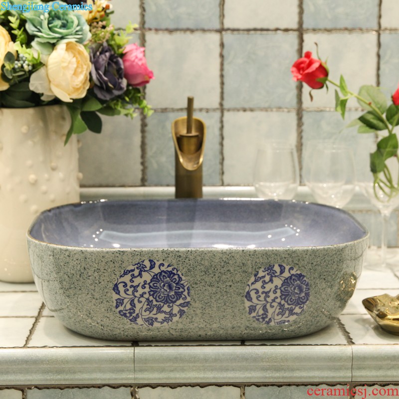 Koh larn, qi stage basin to jingdezhen ceramic lavabo that defend bath lavatory basin art gold peony