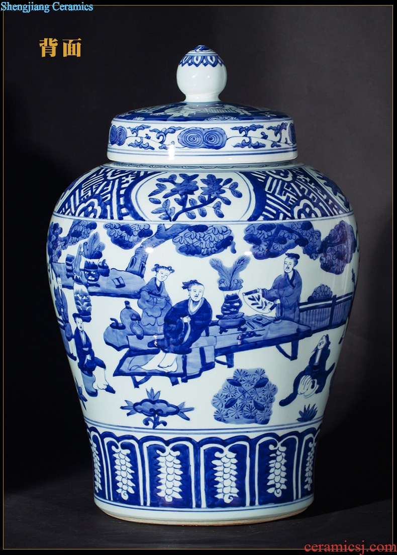 Jingdezhen ceramics hand large blue and white porcelain vase splendid furnishing articles was Chinese style living room hotel decoration