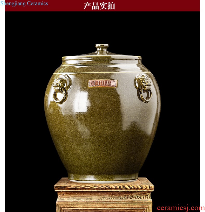 Z010 merry Jingdezhen ceramic decoration of large vase Modern Chinese style household adornment yellow furnishing articles