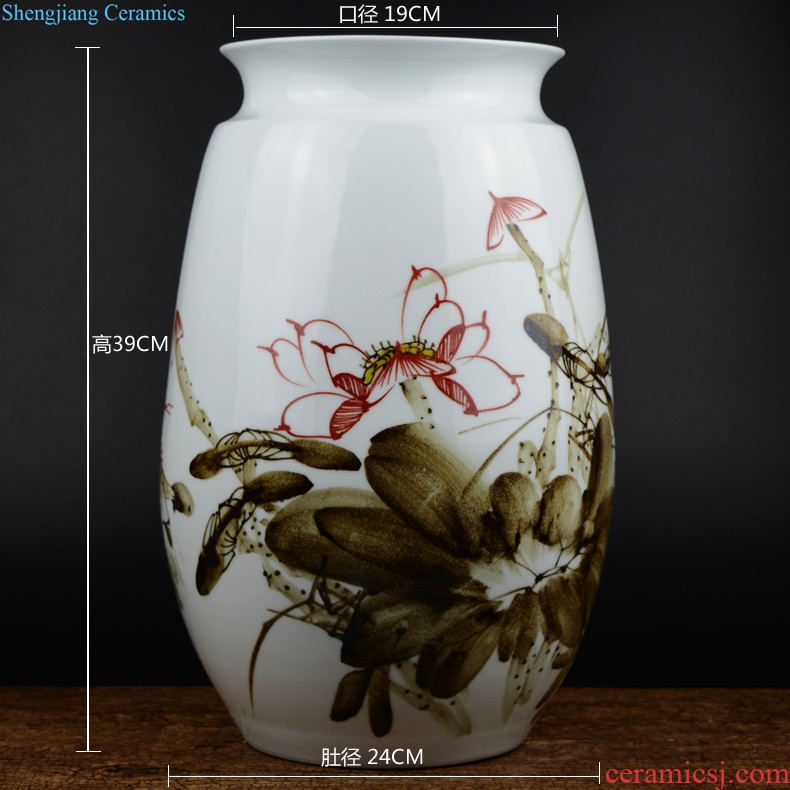 Jingdezhen ceramics hand-painted archaize sitting room home furnishing articles mesa adornment handicraft powder enamel vase characters