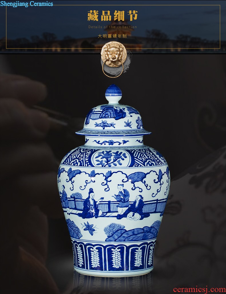 Sf48 jingdezhen ceramics color ink landscape high white clay ground big vase sitting room adornment rural furnishings