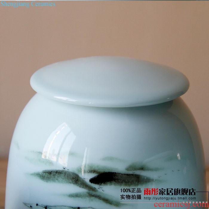 Rain tong home | jingdezhen ceramics European paint long round cans ceramic pot home sitting room porch house furnishing articles