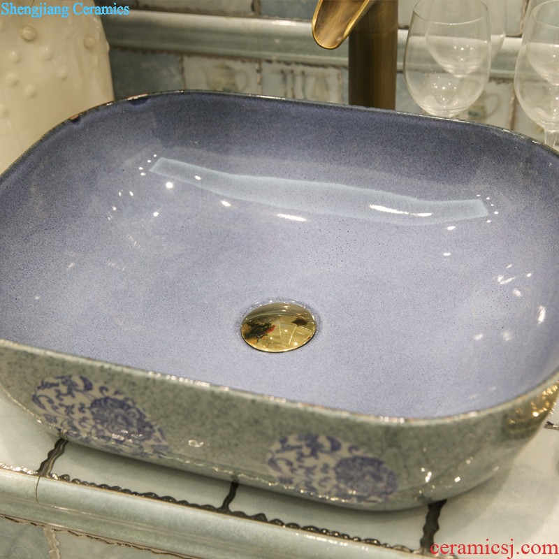 Koh larn, qi stage basin to jingdezhen ceramic lavabo that defend bath lavatory basin art gold peony