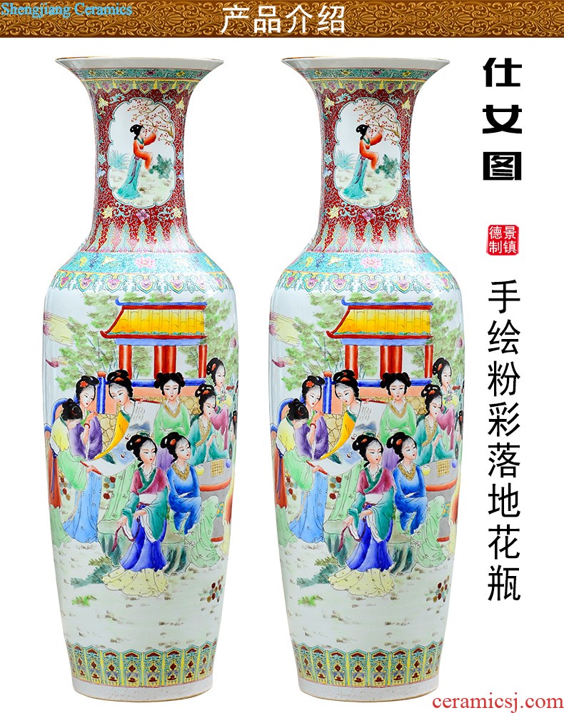 Jingdezhen ceramics hand-painted porcelain imitation qianlong year bucket color vases, flower arranging new Chinese style sitting room adornment is placed