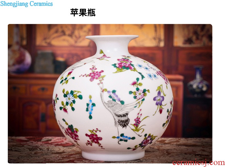 Jingdezhen ceramics antique vase hand-painted painting and calligraphy calligraphy and painting tube of classical Chinese style living room decorations study furnishing articles