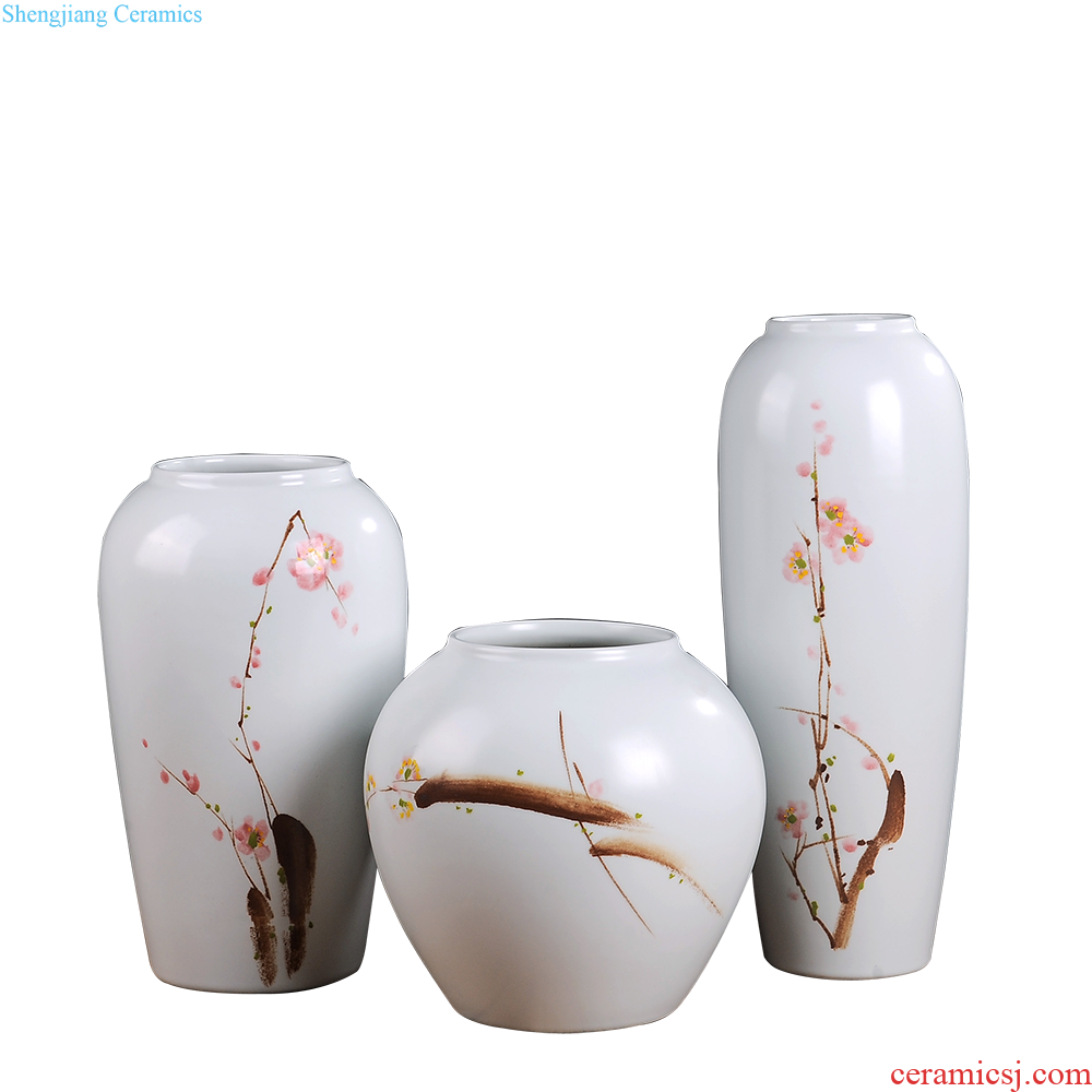 Jingdezhen ceramics vase furnishing articles hand-painted flower arranging Chinese style living room TV cabinet decoration porcelain home decoration