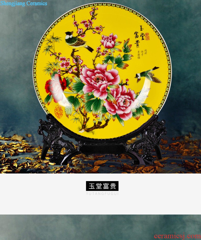 Jingdezhen ceramic powder enamel hand-painted landing big vase full sitting room adornment is placed and calligraphy calligraphy and painting cylinder cylinder