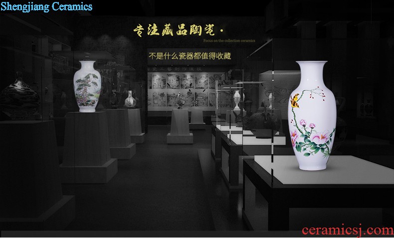 E089 jingdezhen ceramics China red festival of large vase in extremely good fortune sitting room place wedding decoration