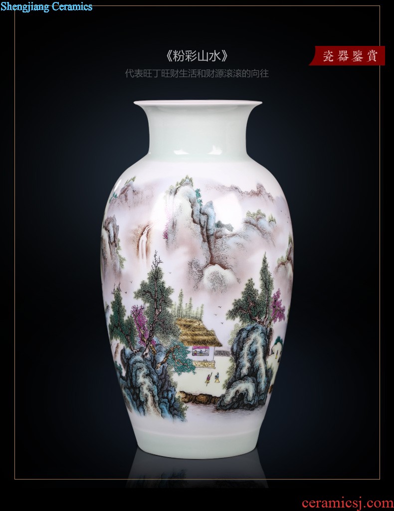 New Chinese style of jingdezhen ceramics creative hand-painted flowers and birds three-piece floret bottle of home sitting room adornment is placed