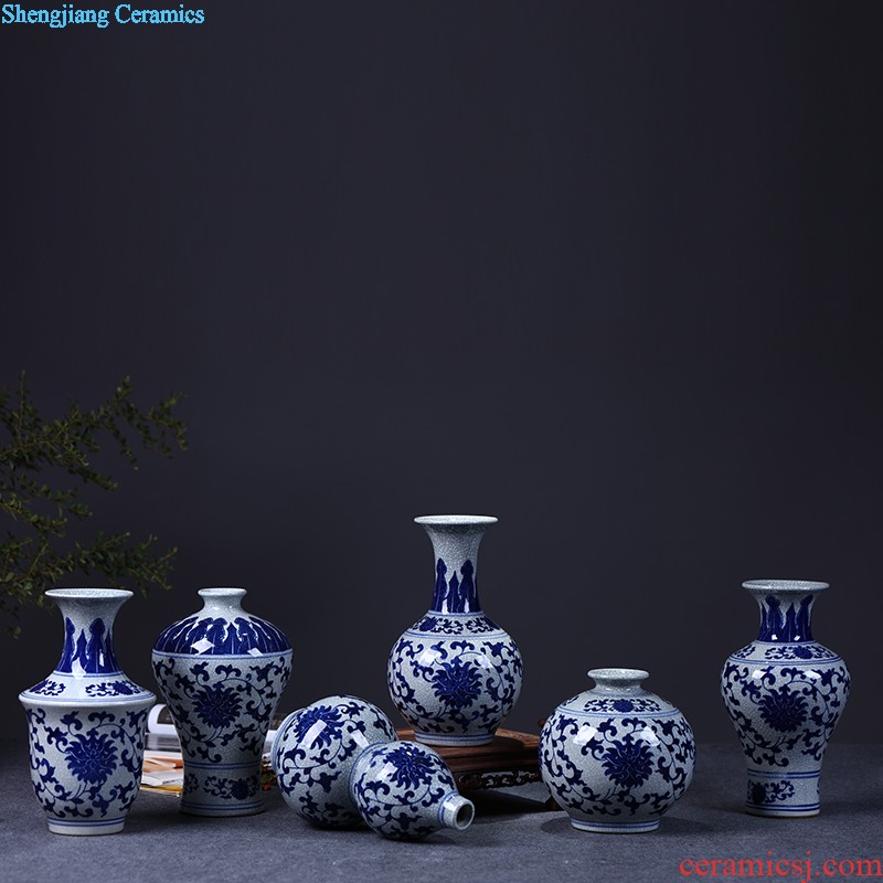 Jingdezhen ceramics vase lrene hand-painted glaze peony under large new Chinese style household sitting room porch place