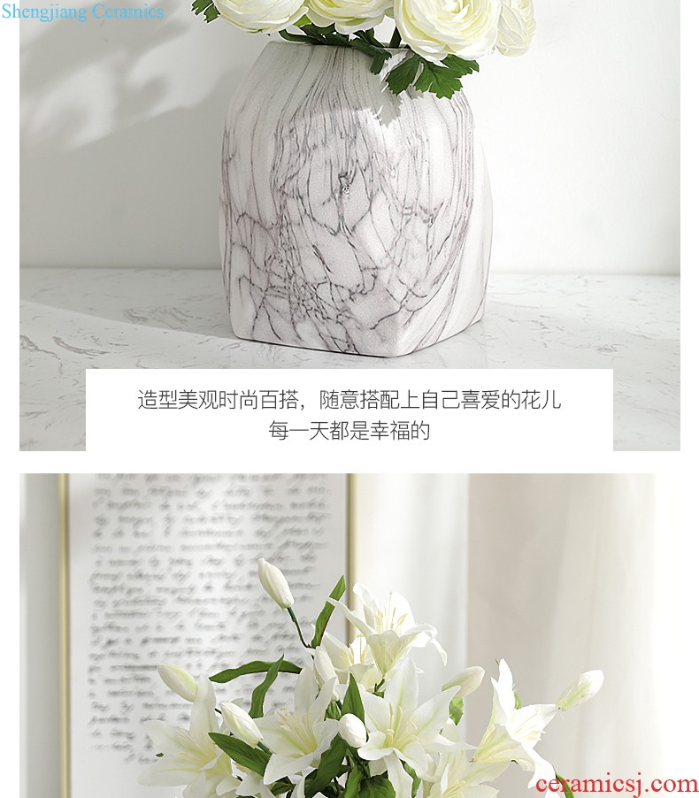 New Chinese style three-piece ceramic vases, flower arranging hand-painted TV ark place the sitting room porch place decorations