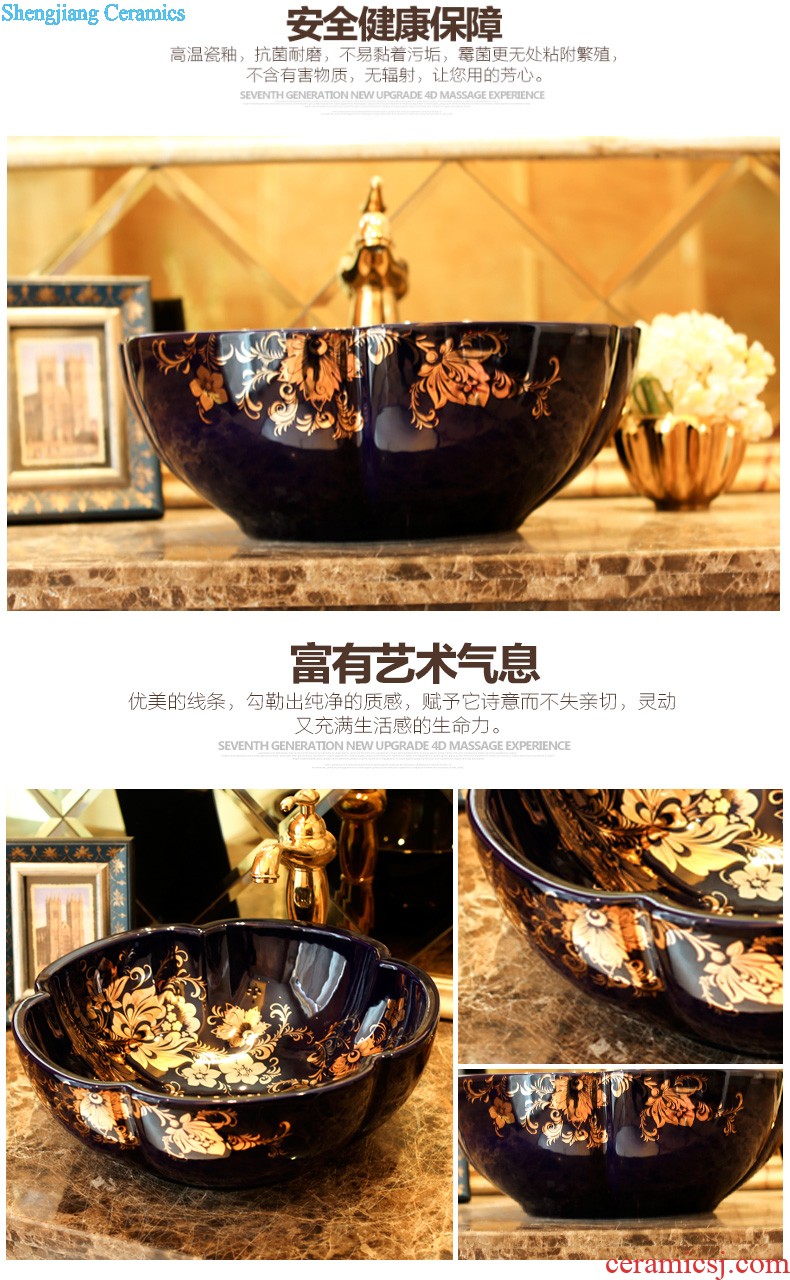 Post, neat square lavabo square stage basin flood golden flower bath art basin basin ceramic lavatory basin