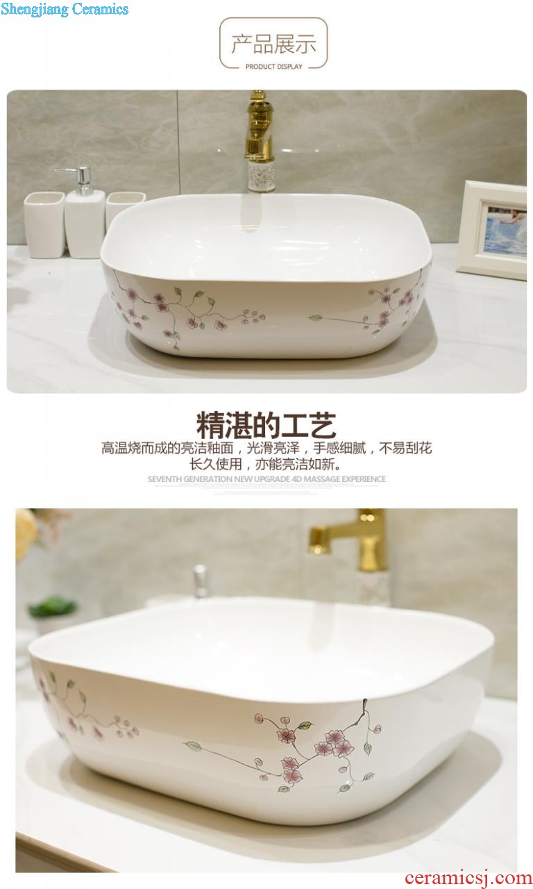 Koh larn, qi stage basin sink ceramic sanitary ware art basin washing a face of the basin that wash a face oval shamrock glittering