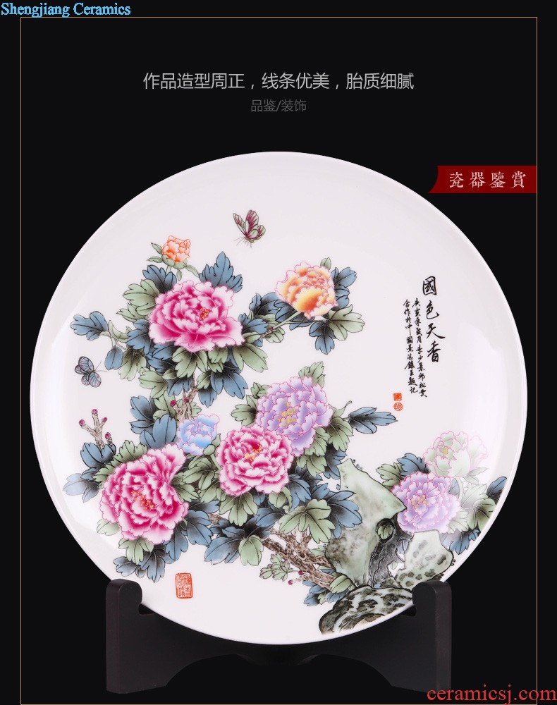 Jingdezhen ceramics peony landing large vases, sitting room of Chinese style household decorations hotel housewarming furnishing articles