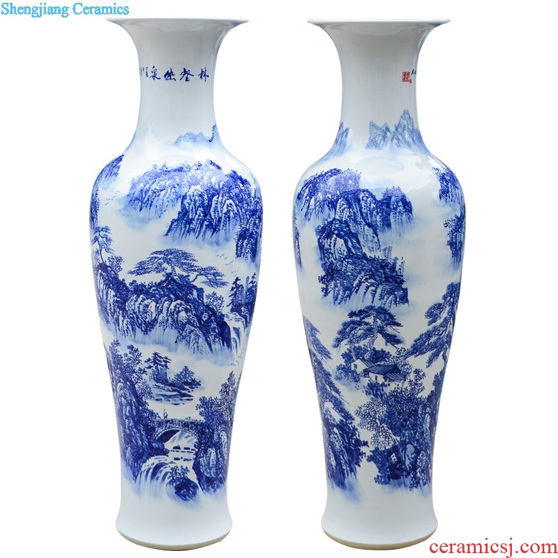 Jingdezhen ceramic masters hand-painted master powder enamel vase flower arranging gall bladder sitting room porch decoration handicraft furnishing articles