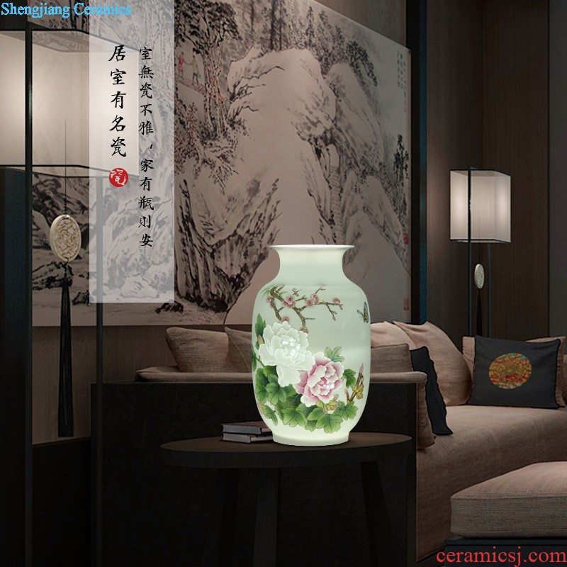 Jingdezhen ceramics from hand-painted vases, flower arrangement New Chinese style home sitting room adornment zen furnishing articles of handicraft