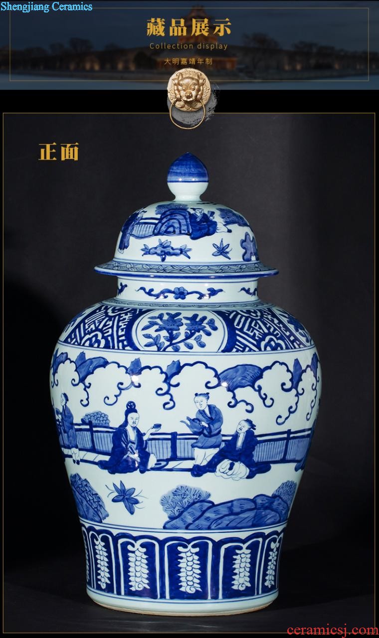 Sf48 jingdezhen ceramics color ink landscape high white clay ground big vase sitting room adornment rural furnishings