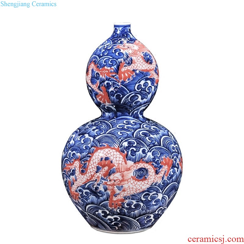 Jingdezhen ceramics archaize color bucket live grain big new Chinese style household hang dish plate hanging ornaments furnishing articles