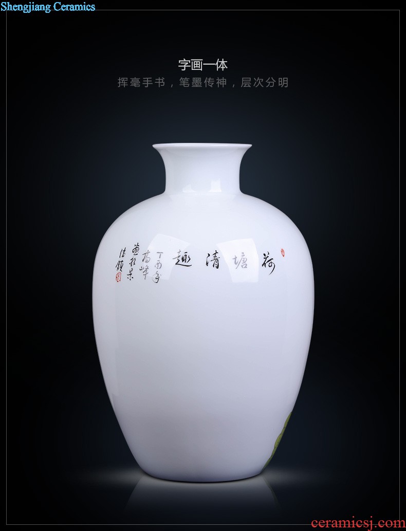 Jingdezhen ceramics vase Wang Yunxi blue and white porcelain rich auspicious flower receptacle Contemporary sitting room handicraft furnishing articles