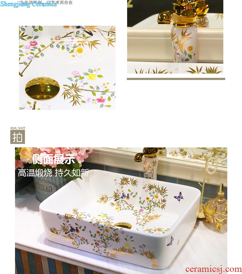 Koh larn, qi stage basin sink ceramic sanitary ware art basin bathroom sinks of the basin that wash a face Circular flower