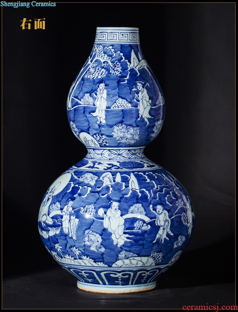 Hand of large blue and white vase sf50 jingdezhen ceramics riches restaurant decoration large living room