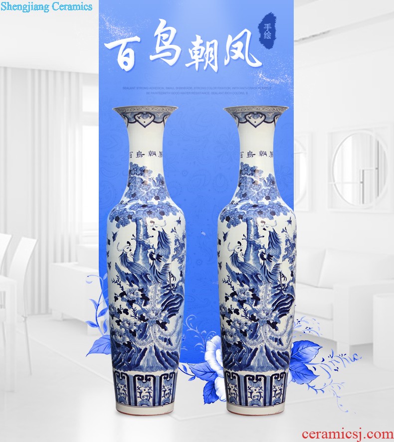 Hand draw blue and white porcelain of jingdezhen ceramics mountain dawn rhyme quiver of large vase The sitting room decorate furnishing articles e99