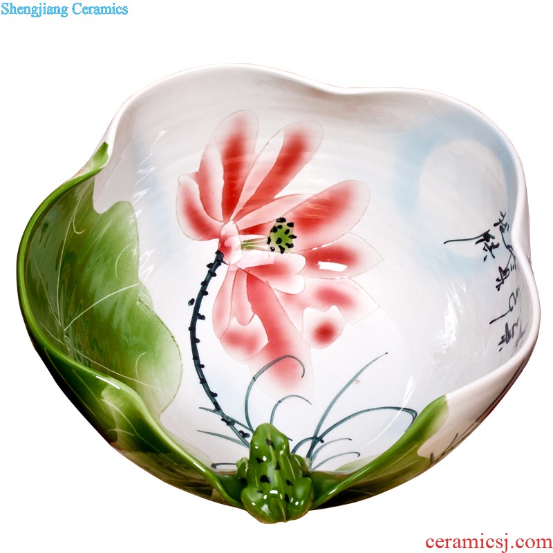 Z025 jingdezhen chinaware paint edge bone China prosperous decorative plate of the sitting room adornment is placed large