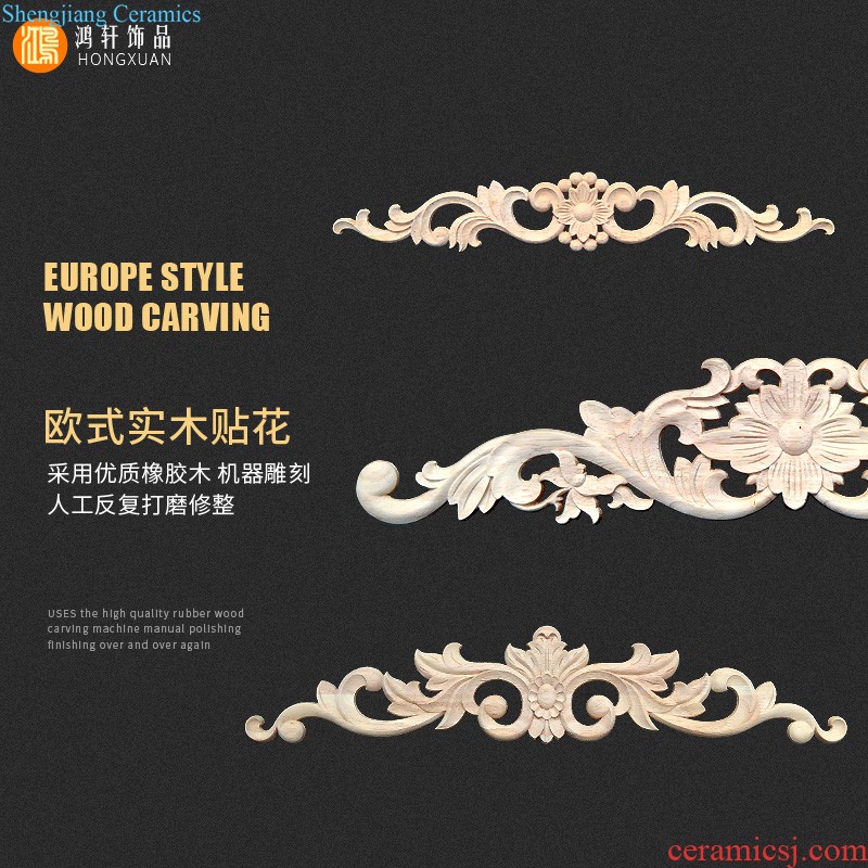 European-style wooden small Angle flowers piece of furniture of carve patterns or designs on woodwork Chest decoration wood flower decals dongyang woodcarving Angle