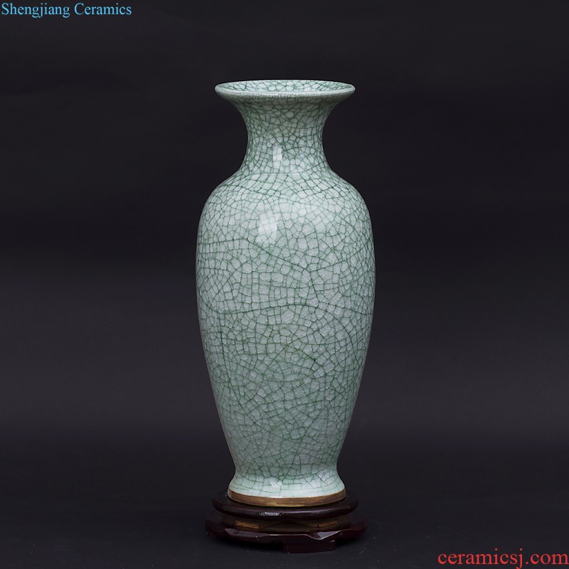 Jingdezhen ceramic blue vase flower arranging home decoration of Chinese style dried flowers flower arrangement sitting room porch decoration furnishing articles