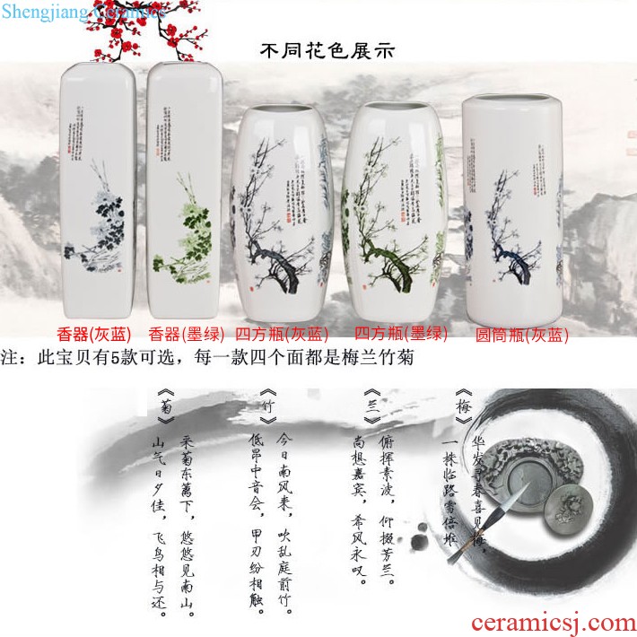 Jingdezhen ceramics Small vase of the sitting room porch wine rich ancient frame furnishing articles crafts flower decorations