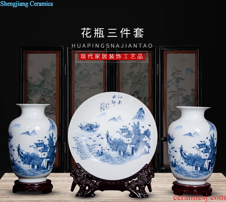 Jingdezhen ceramics China red crystal glaze of large vases, modern living room home decoration handicraft furnishing articles