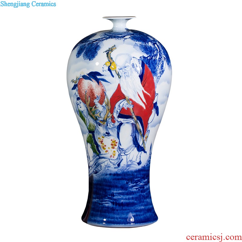 Jingdezhen ceramics Chinese antique hand-painted flower vase household porch rich ancient frame sitting room adornment is placed