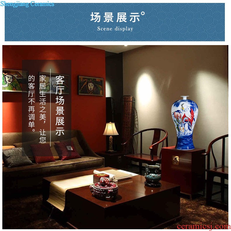 Jingdezhen ceramics Chinese antique hand-painted flower vase household porch rich ancient frame sitting room adornment is placed