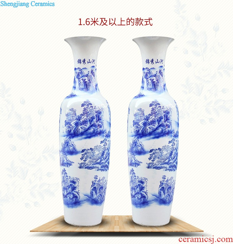 Jingdezhen ceramics antique hand-painted scenery peony home sitting room hotel adornment furnishing articles of large vase