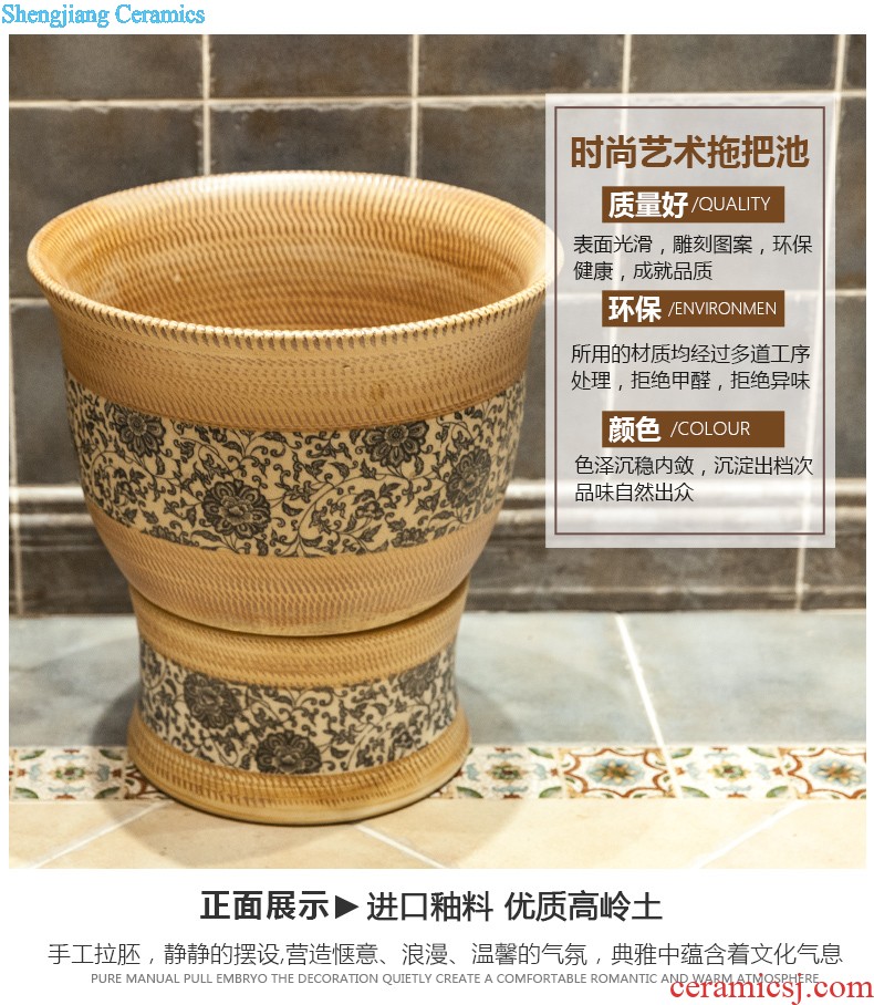 Koh larn, qi Jingdezhen ceramic stage basin square European art basin lavatory bath Red is the colour