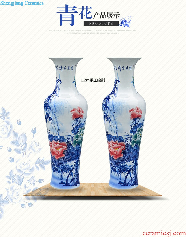 Jingdezhen ceramics of large Chinese style antique hand-painted imitation Ming blue and white porcelain vase sitting room adornment high furnishing articles