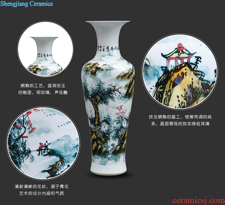 Jingdezhen ceramic antique hand-painted blue and white porcelain vases, flower arranging furnishing articles sitting room of Chinese style household Chinese wind decorations