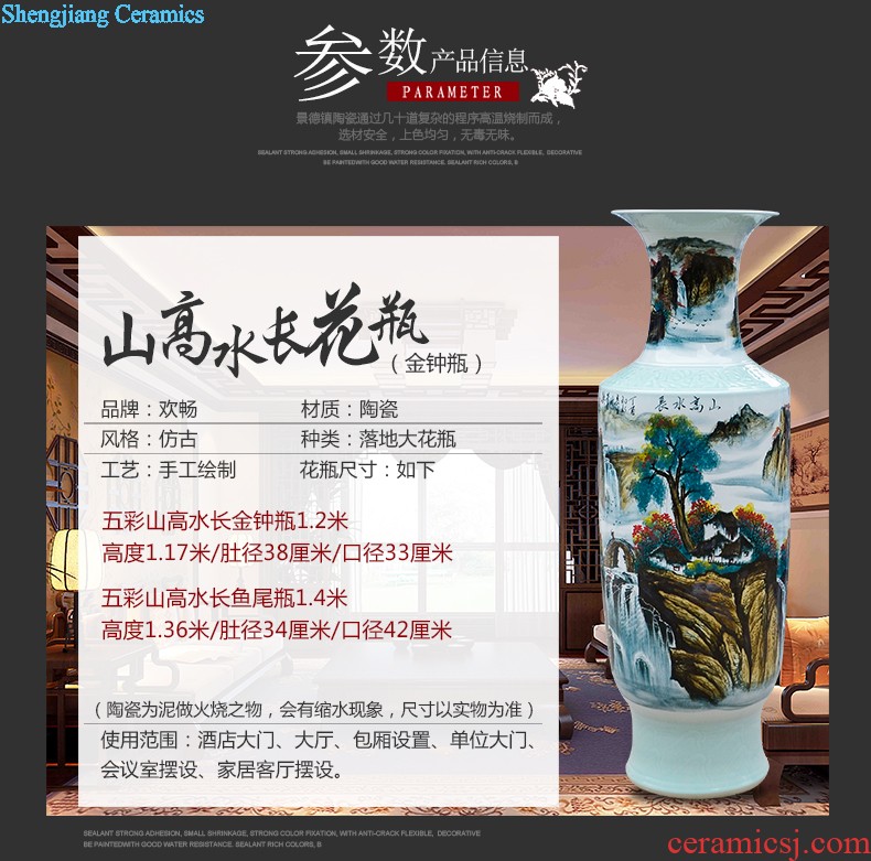 Jingdezhen ceramics hand-painted blue and white porcelain has a long history of large vases, sitting room adornment is placed for the opening gifts